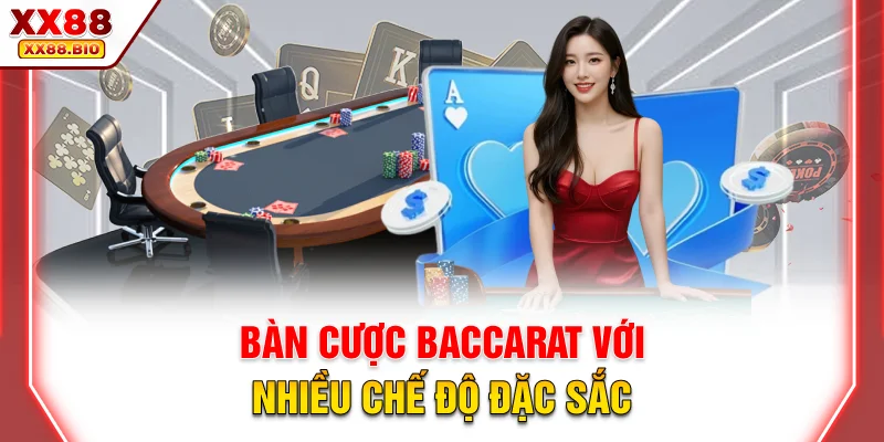 Bàn cược Baccarat với nhiều chế độ đặc sắc